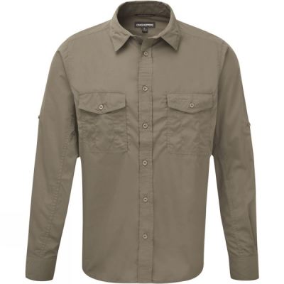 Camisa Craghoppers Kiwi Manga Larga Hombre - Kaki - Chile PXW287096